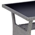 Loungegarnitur 6-Tlg Athena in Rattan-Optik mit Kissen - Schwarz/Grau, MODERN, Glas/Kunststoff - Beldano