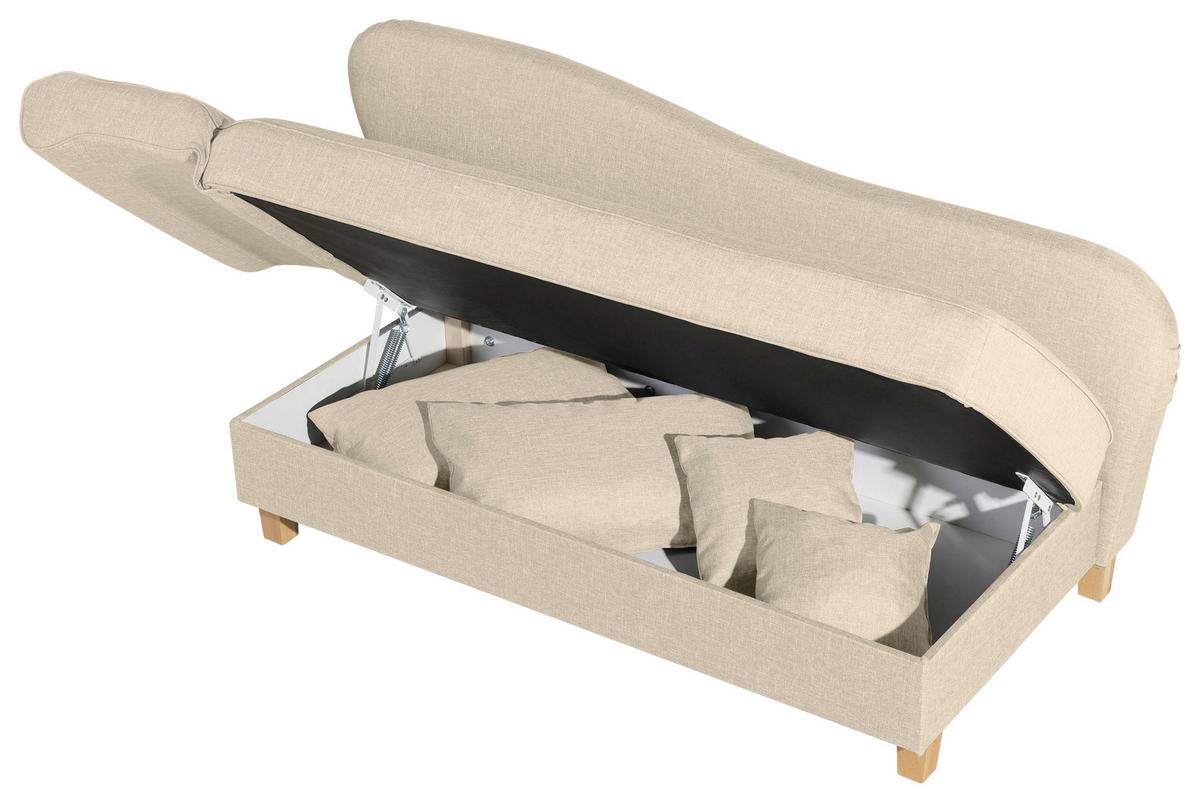 Récamiere Selma in Beige B: 190 cm - Beige/Buchefarben, Design, Textil (190/82/88cm) - Max Winzer