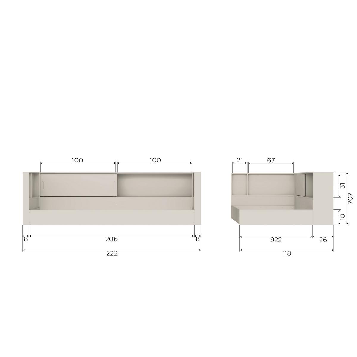 BODENBETT. Carter Grau 90x200cm - Grau, Basics, Holz (90/200cm) - MID.YOU