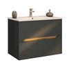 Waschtischkombi Capri Graphitfarben B: 85 cm - Graphitfarben/Weiß, MODERN, Keramik/Holzwerkstoff (85/63/45cm) - Stylife
