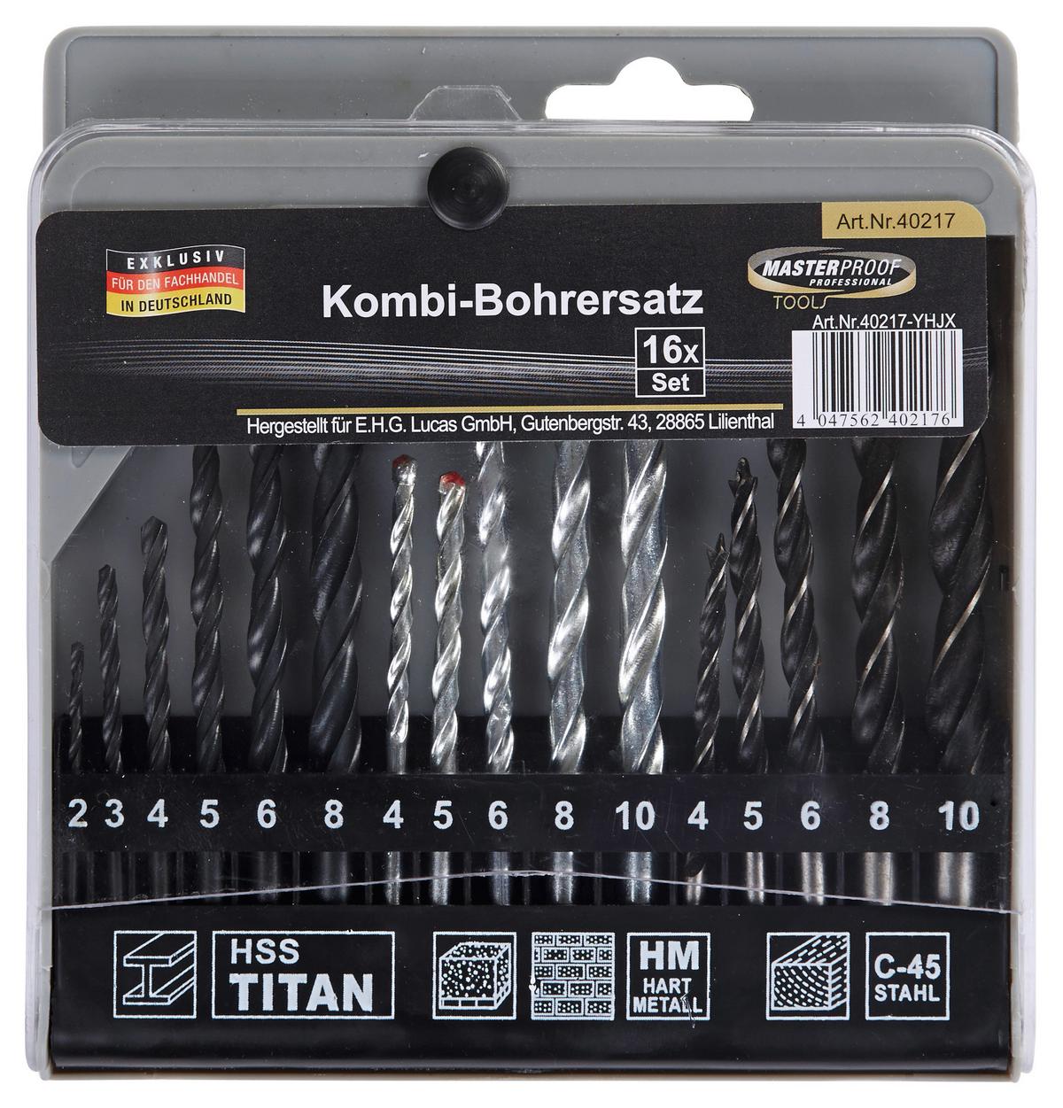 Fúrószár Készlet 16 Részes - grafitszürke/ezüst, Konventionell, fém