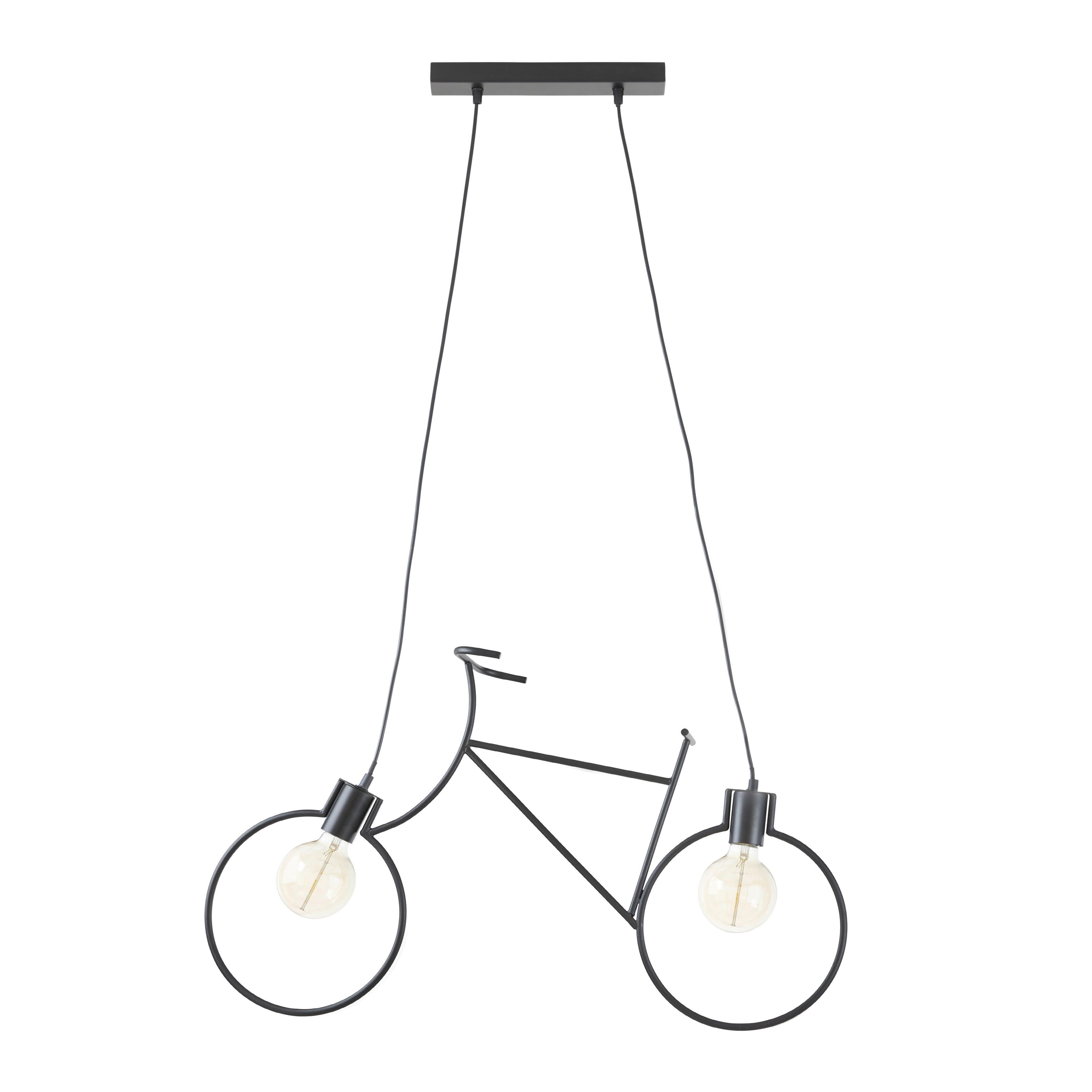 Zavesná Lampa Bike 77,5/122cm, 40 Wat - čierna, Štýlový, kov (77,5/122cm) - Modern Living