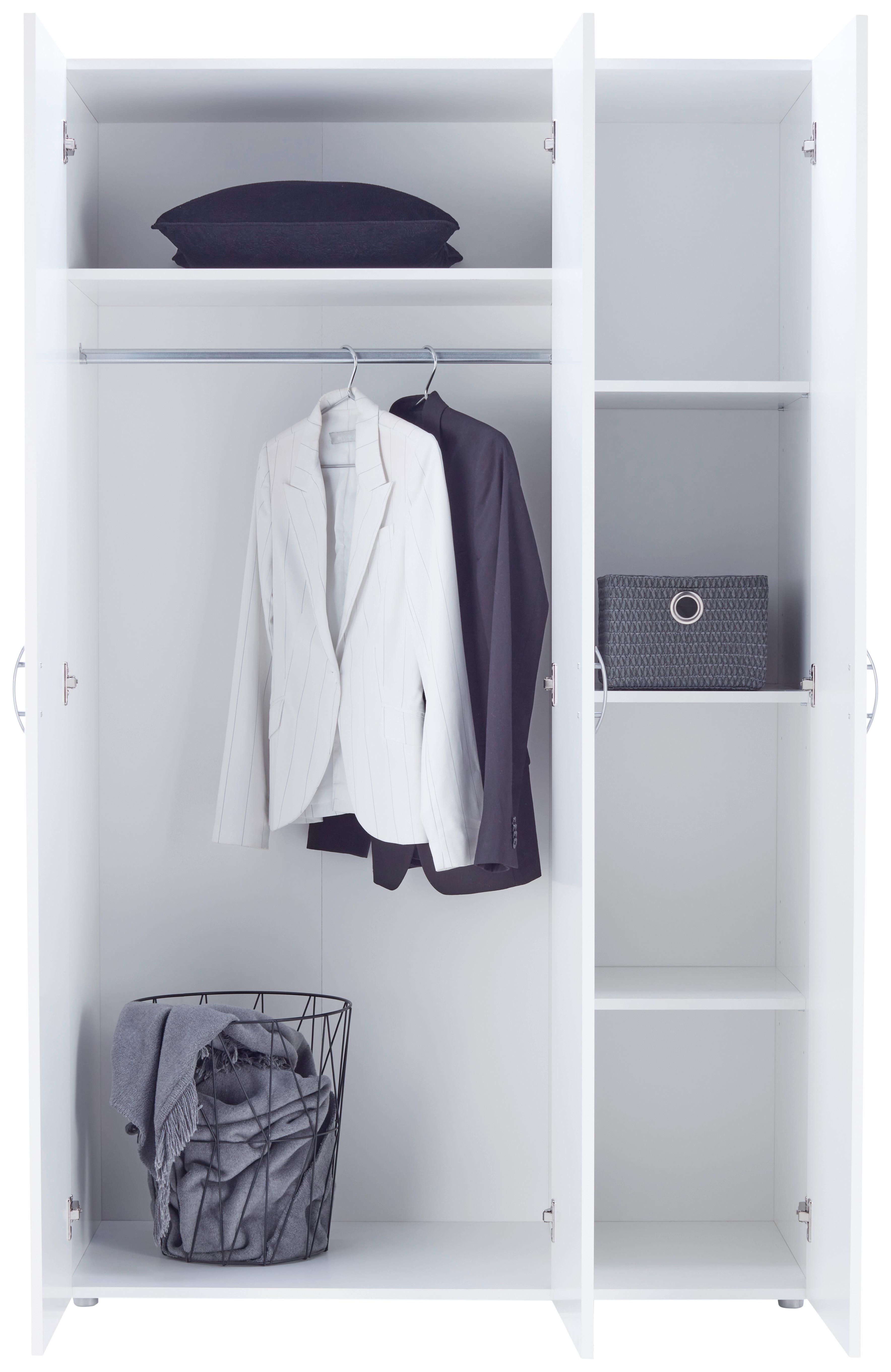 Drehtürenschrank 110,7cm Basic Weiß - Weiß, KONVENTIONELL, Holzwerkstoff (110,7/179/51,9cm)