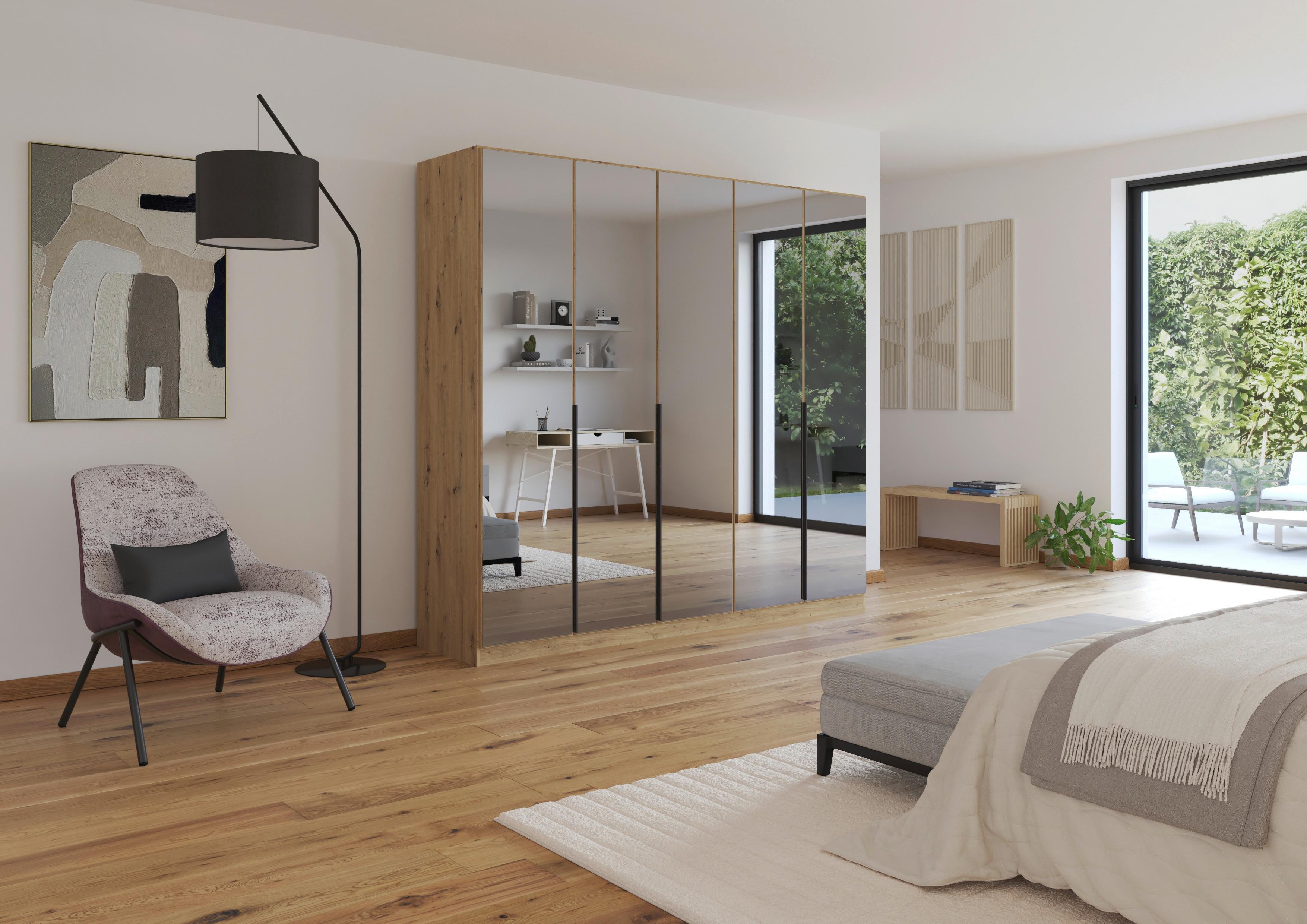 Drehtürenschrank Skyla Eiche Artisan/Glas B: 226 cm - Eiche Artisan, MODERN, Holzwerkstoff (226/210/54cm) - Rauch Möbel