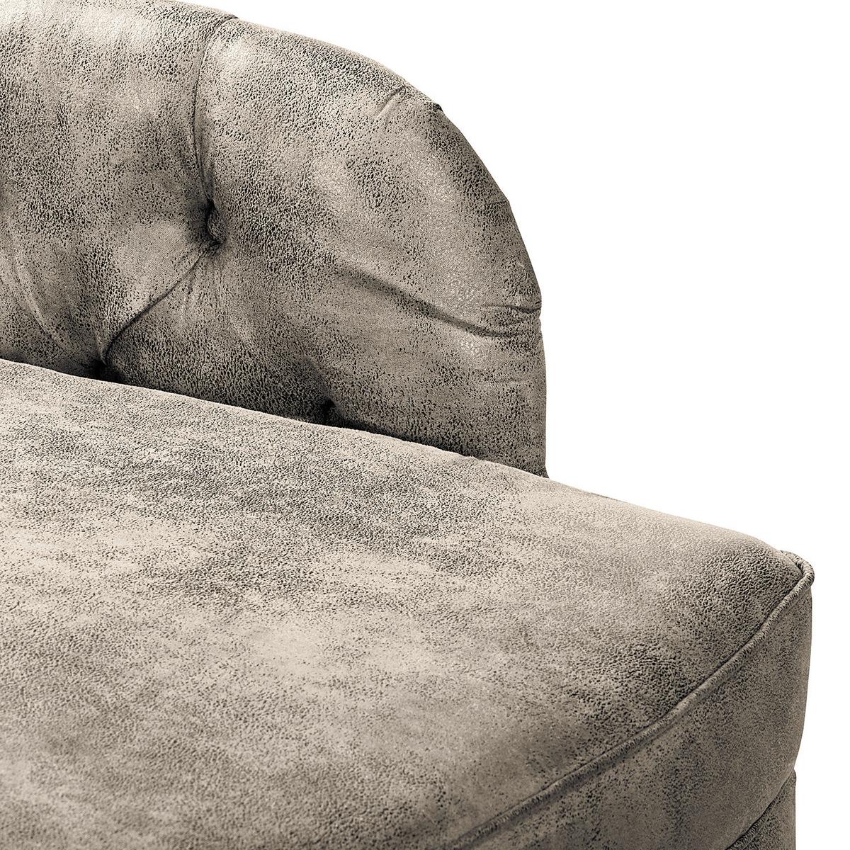 Récamiere Pako Hellgrau B: 185cm - Hellgrau/Braun, Design, Textil (185/93/75cm) - Livetastic