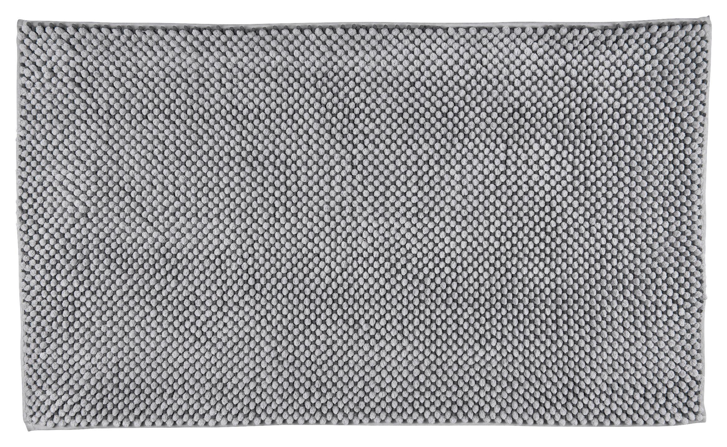 Badematte Usedom Grau/Silber 60x100 cm Rutschhemmend - Silberfarben/Grau, MODERN, Textil (60/100cm) - Luca Bessoni