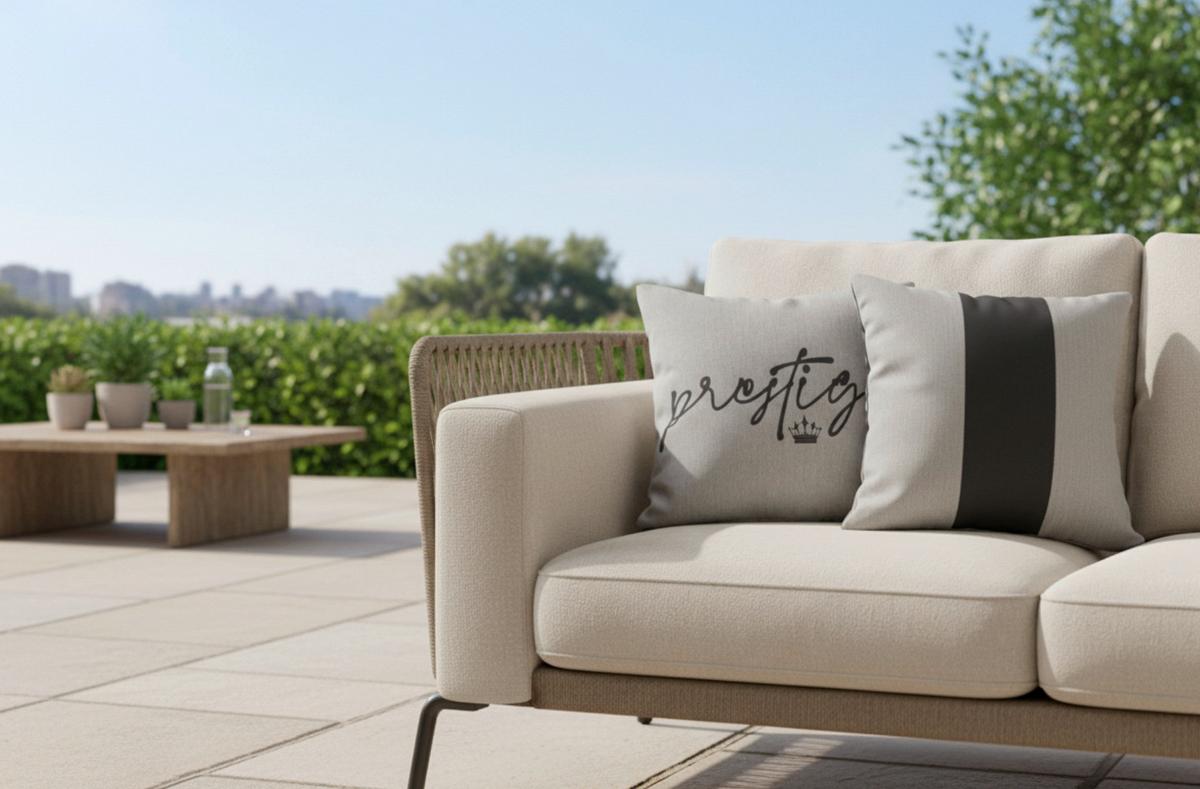 OUTDOOR-KISSEN PRESTIGE - Naturfarben, MODERN, Textil (45/45cm) - Gardenson