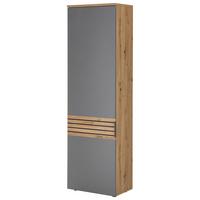 Garderobenschrank Milan Grau/Eiche Dekor B: 60 cm - Eiche Artisan/Grau, Natur, Holzwerkstoff (60/200/38cm) - MID.YOU