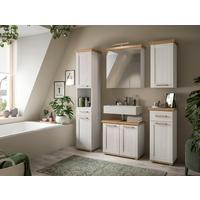 Badezimmer Verona Eiche Dekor /Lärchefarben B: 147cm - Silberfarben/Lärchefarben, Trend, Glas/Holzwerkstoff (147cm) - MID.YOU