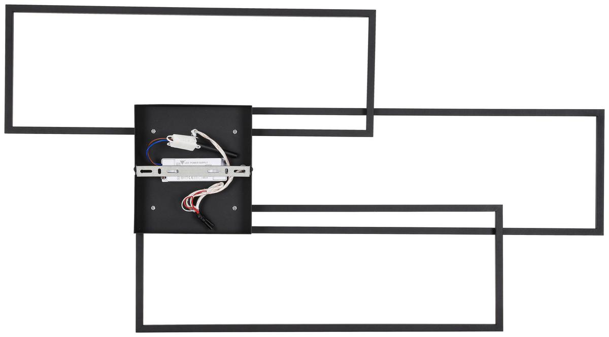 LED-Deckenleuchte Hava L: 108 cm - Schwarz, Design, Kunststoff/Metall (108/56/7,5cm) - Luca Bessoni