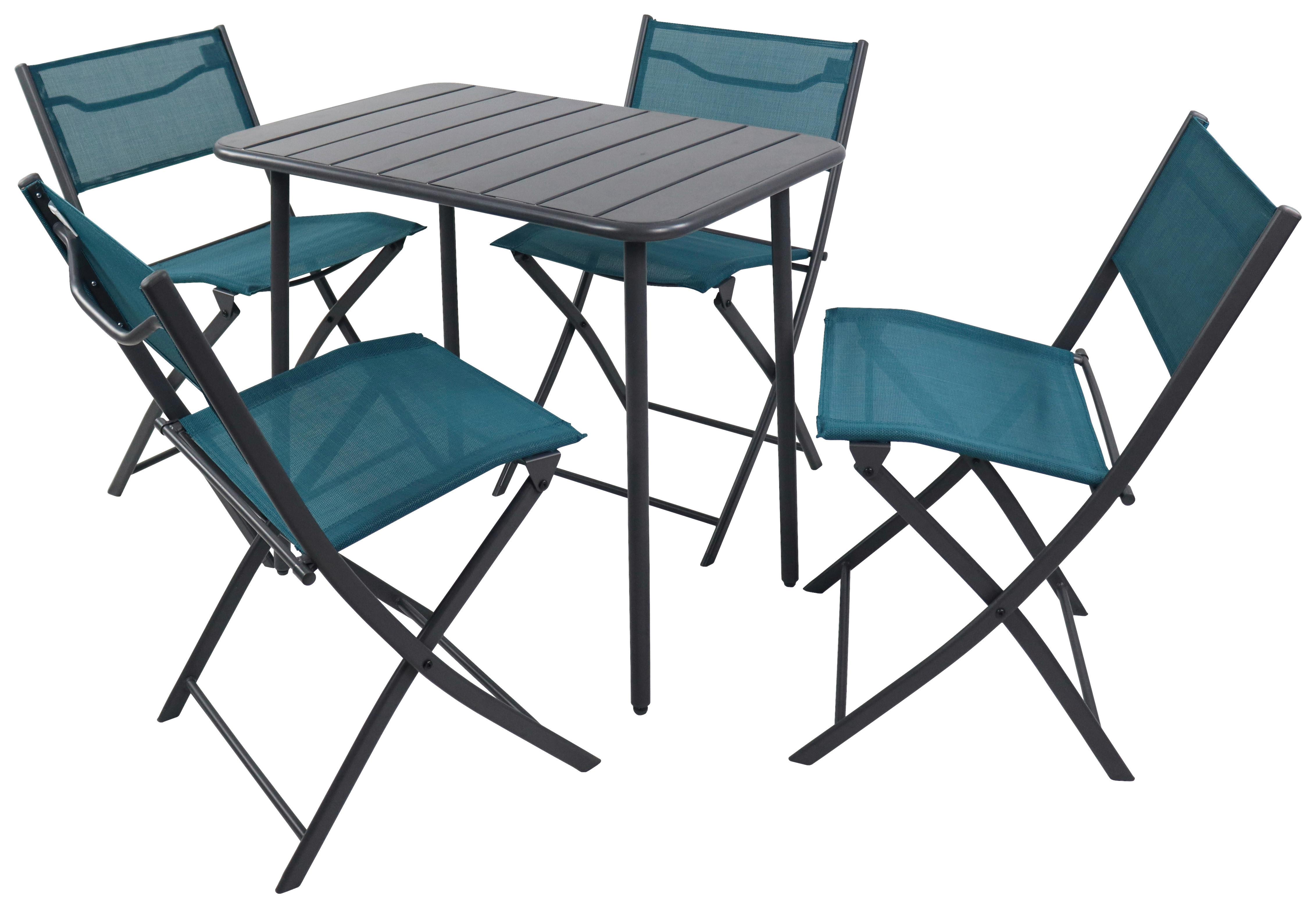 Gartenset Sumila Türkis/Schwarz - Türkis/Schwarz, MODERN, Kunststoff/Textil - Ambia Garden