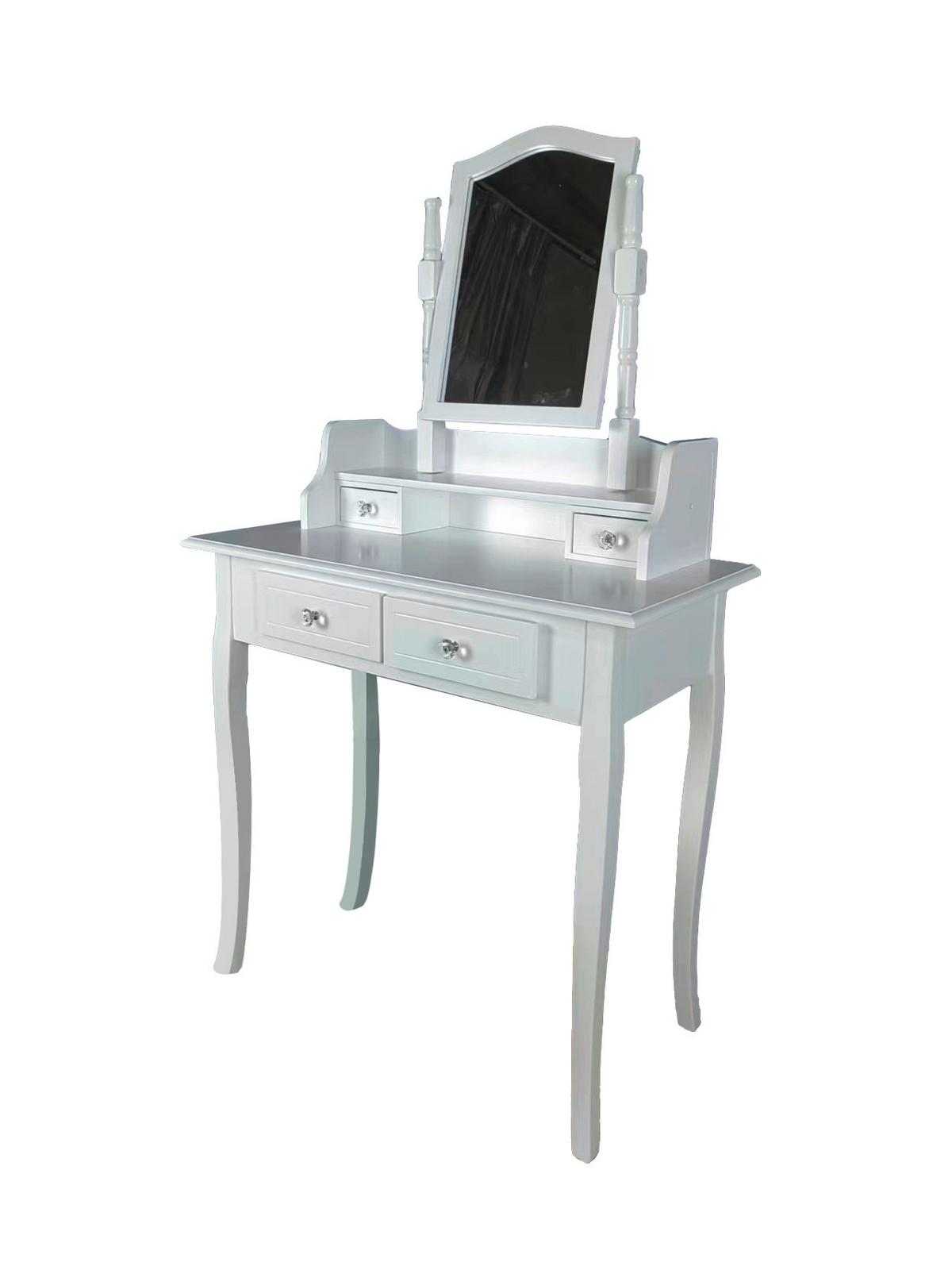 Sminkasztal Vanessa *top Ár* - fehér, Modern, faalapú anyag/Üveg (80/142/40cm) - Best Price