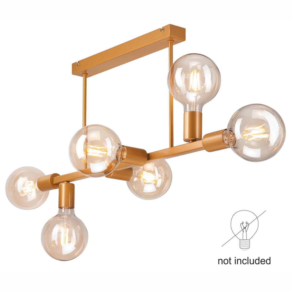 Deckenleuchte Astrid Goldfarben B: 39 cm - Goldfarben, Basics, Glas/Metall (90/39/73cm)
