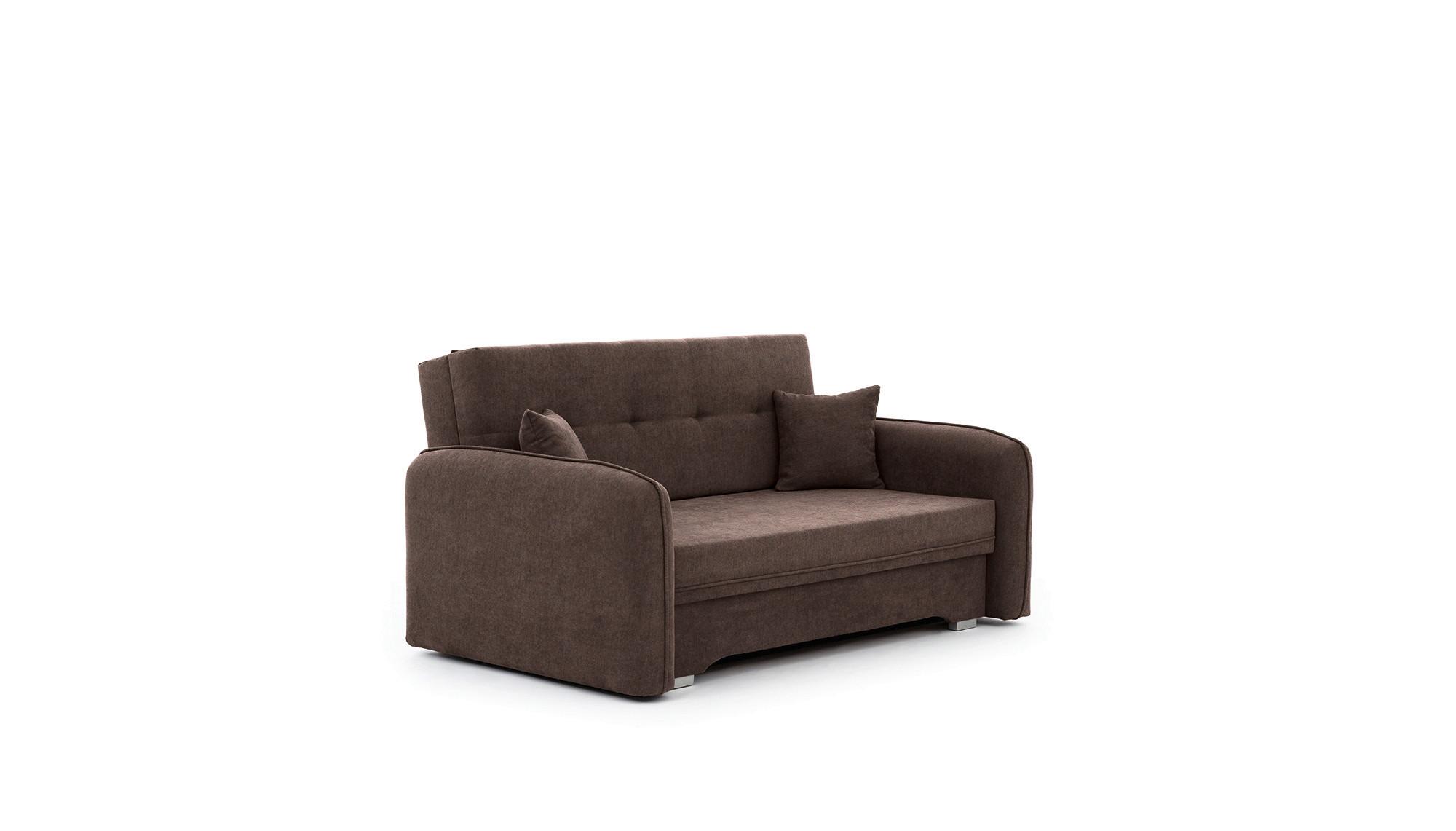 Schlafsofa Laine Braun, B: 155 cm - Silberfarben/Braun, Design, Textil (155/105/75cm) - MID.YOU