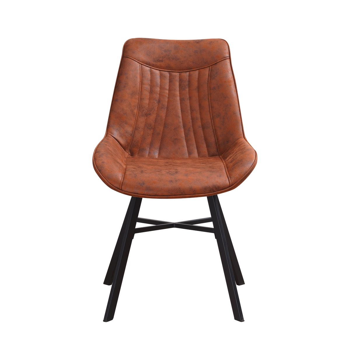 Stuhl-set Samuel Cognac, B: 53 Cm - Cognac/Schwarz, MODERN, Textil/Metall (53/87/63,5cm) - MID.YOU