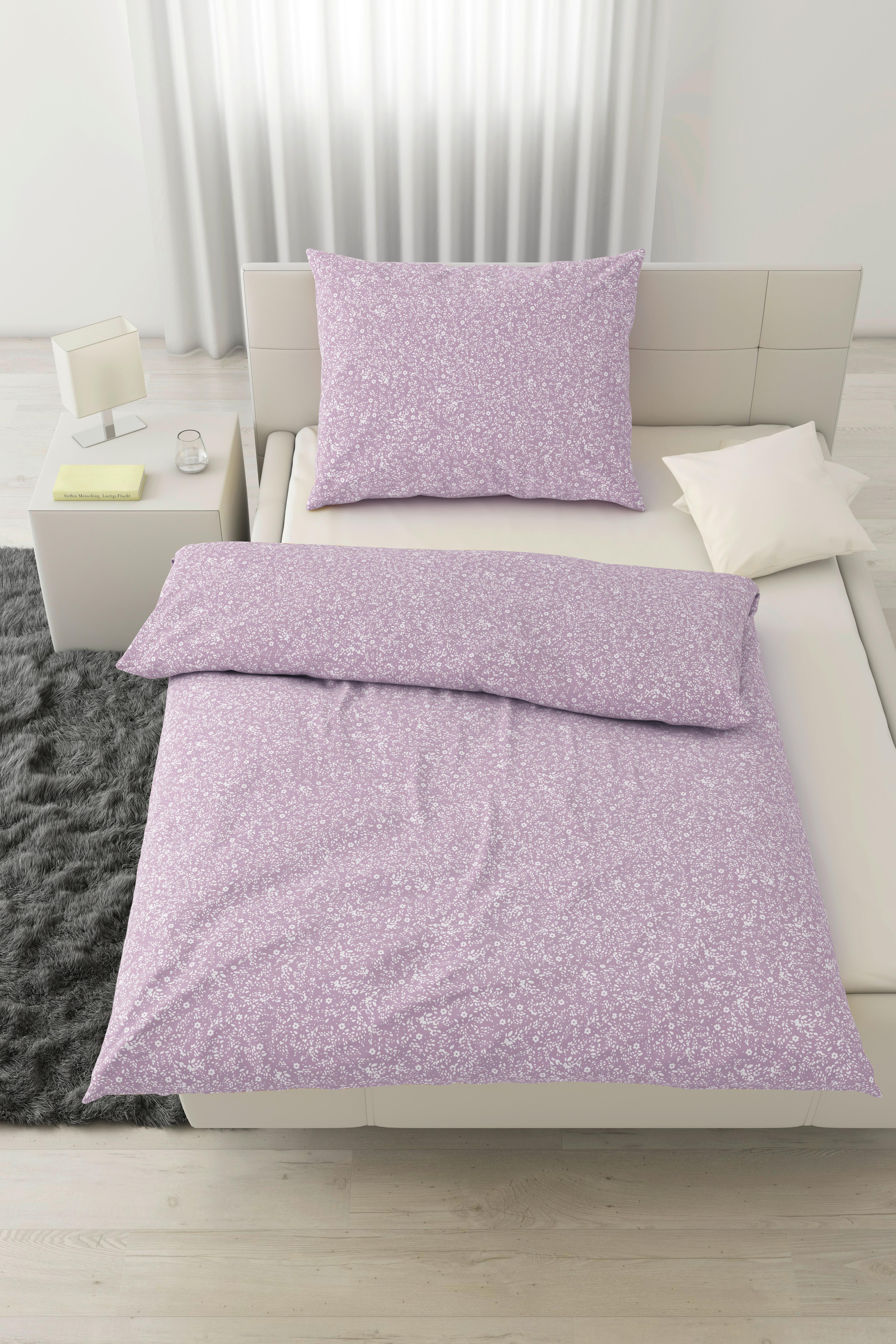 Posteľná bielizeň Barn Flower, 140/200cm,fialová - biela/ružová, Konventionell, textil (140/200cm) - Modern Living