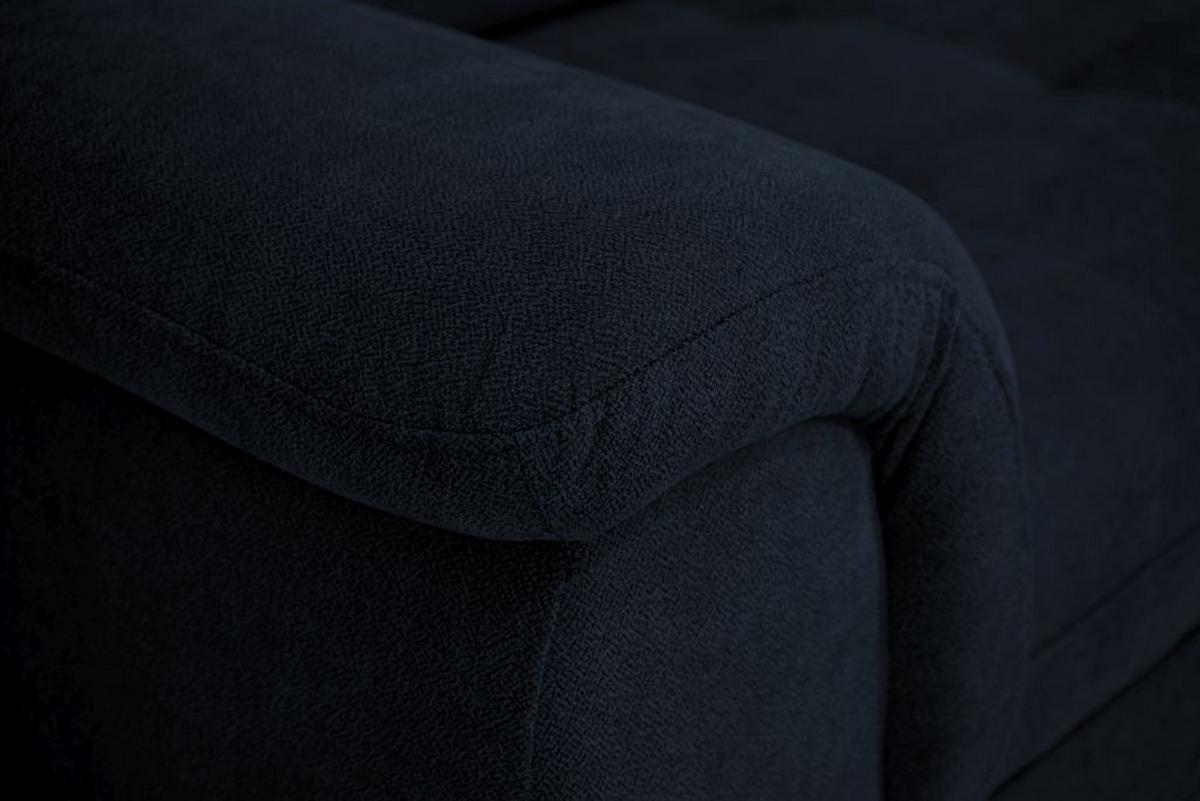 Rohová sedačka FALCO, pravá, tm.modrá žinylka,2x op.hlavy - černá/tmavě modrá, Konvenční, dřevo/kompozitní dřevo (251/183cm) - Ondega