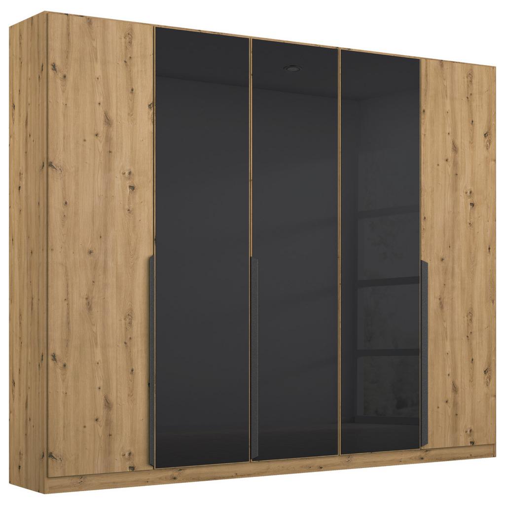 Drehtürenschrank Artemis 225 cm Anthrazit/Eiche Dekor