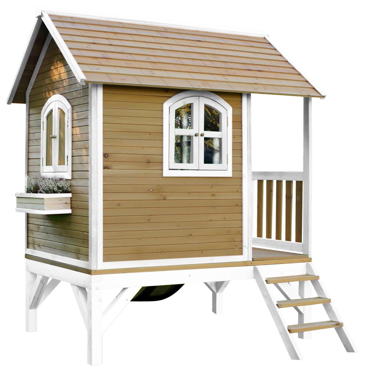 Spielhaus A030.036.11 - Rot/Braun, KONVENTIONELL, Holz (287/231/191cm) - Ambia Garden