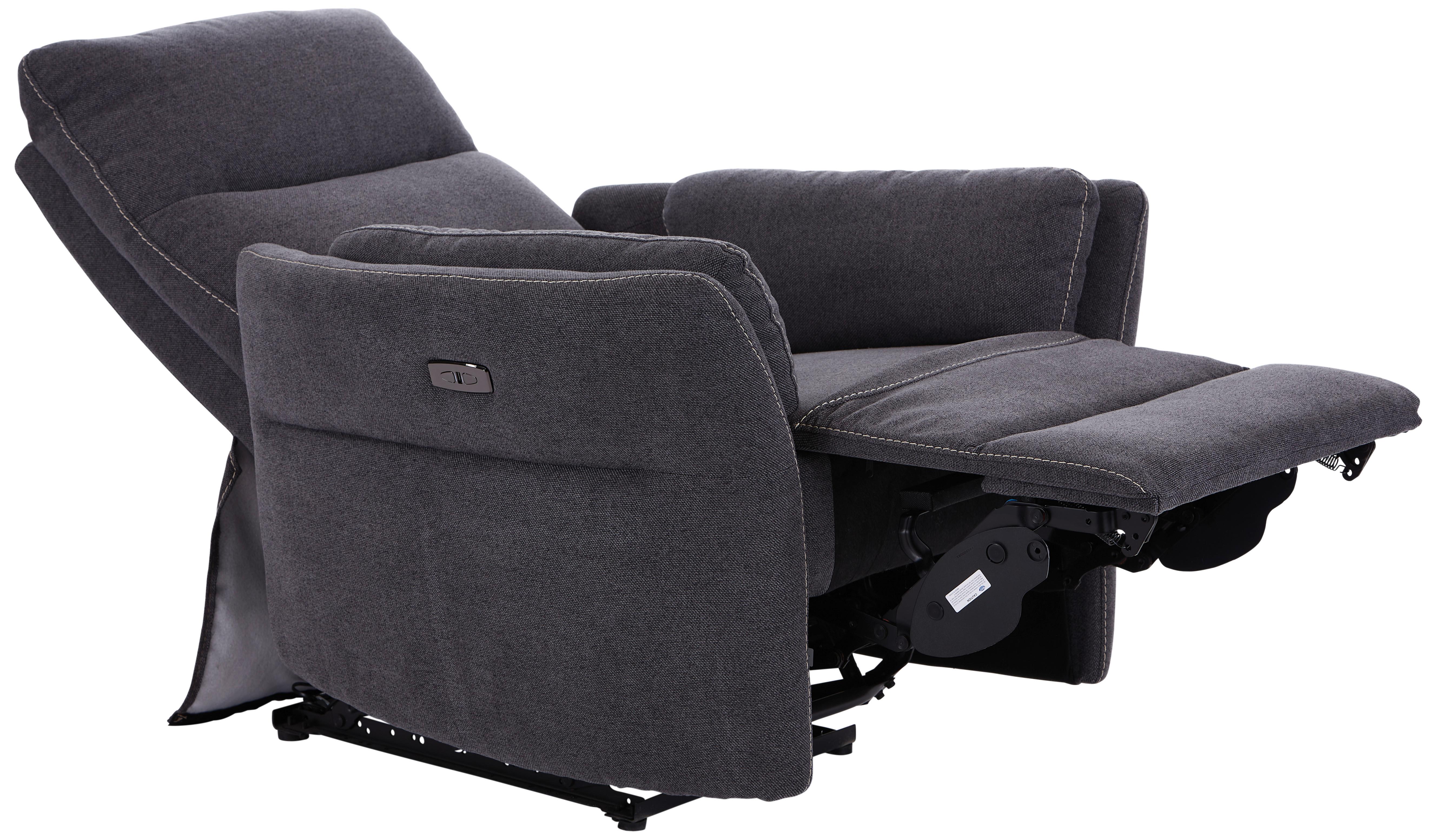 Relaxsessel Elektrisch Redon Stoffbezug Dunkelgrau - Dunkelgrau, Design, Textil/Metall (91/102-81/90-158cm) - Luca Bessoni