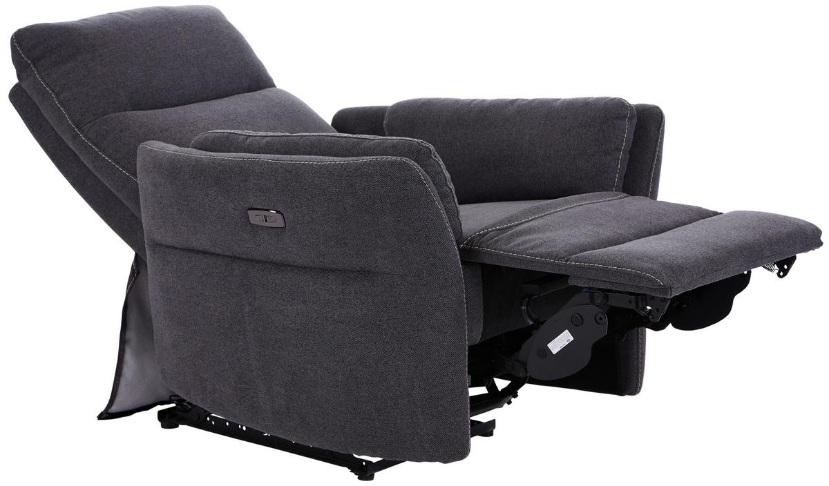 Tv-fotel Redon - sötétszürke, Design, textil/fém (91/102-81/90-158cm) - Luca Bessoni