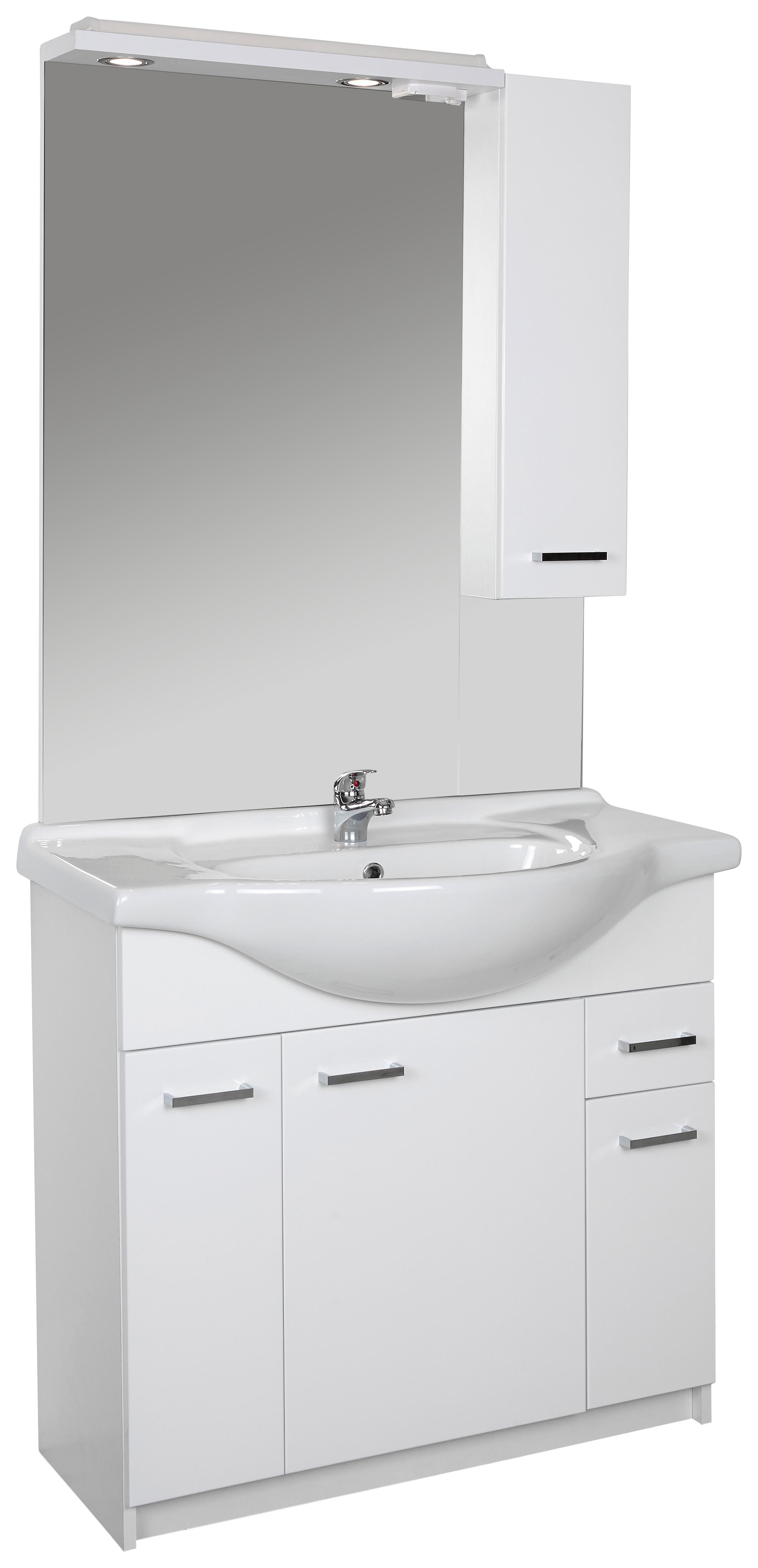 Badezimmer Fiola Bb - Weiß, KONVENTIONELL, Keramik/Holzwerkstoff (86,8/192/49cm)