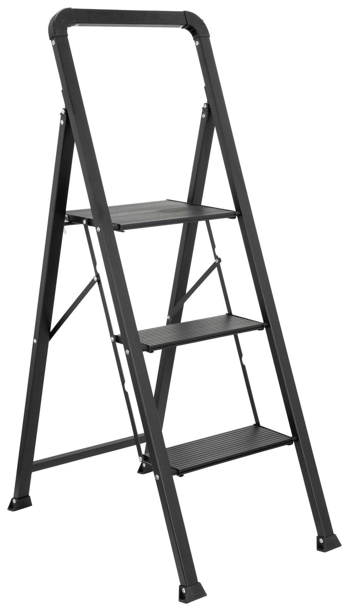 Leiter Solid W6 - Schwarz, Basics, Metall (42/128/5cm) - MID.YOU
