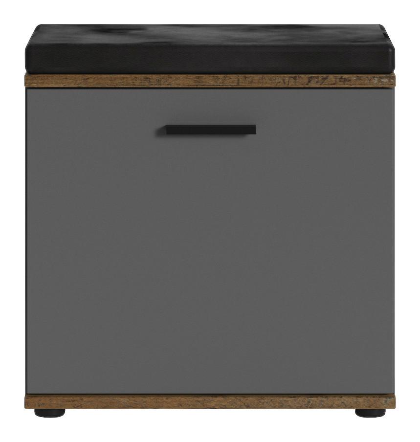 Garderobenbank Jakob Anthrazit/Alteiche B: 48,5 cm - Alteiche/Anthrazit, LIFESTYLE, Holzwerkstoff (48,5/49/30cm) - MID.YOU
