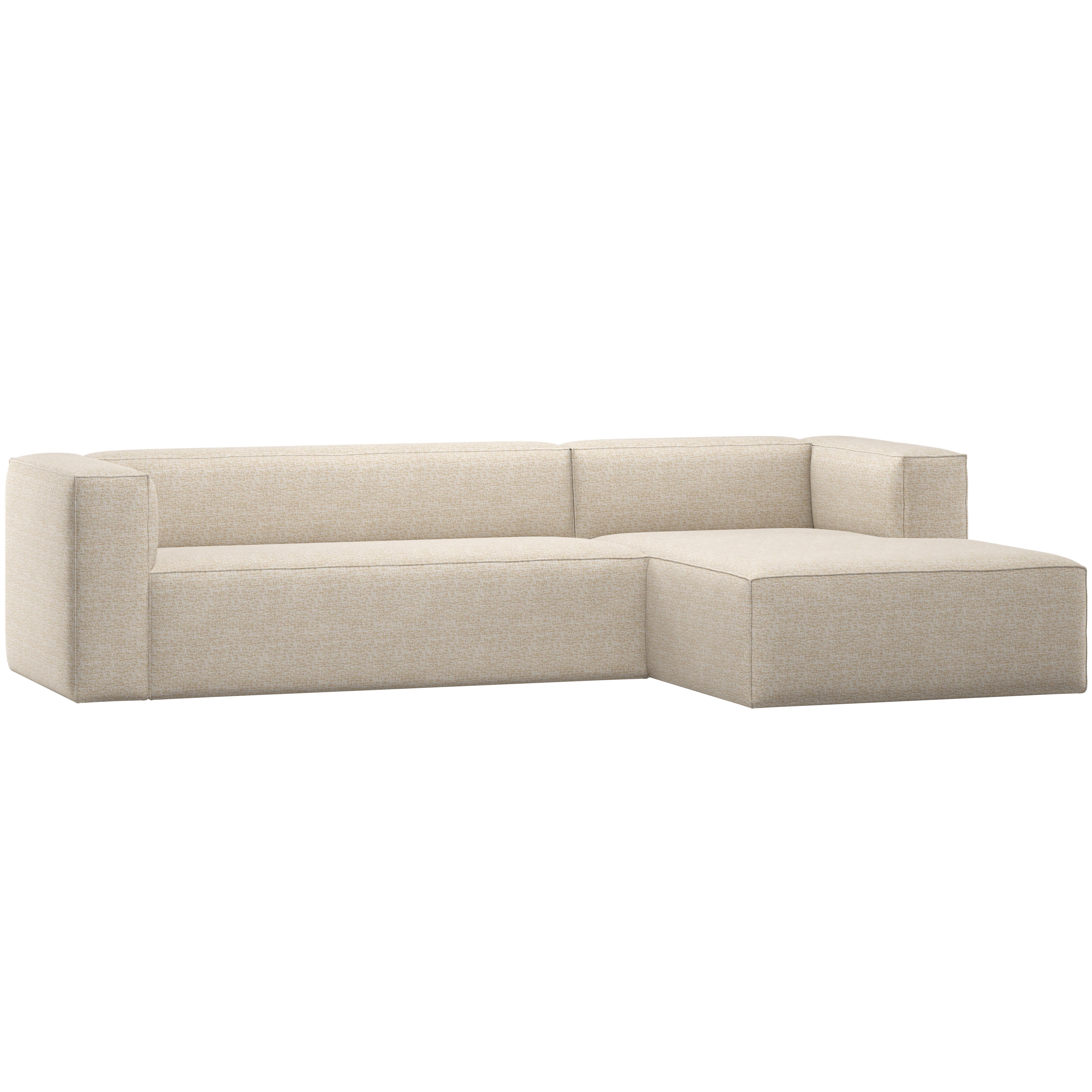 ECKSOFA Bean Beige 305x175cm - Beige/Schwarz, MODERN, Textil (305/175cm) - Livetastic