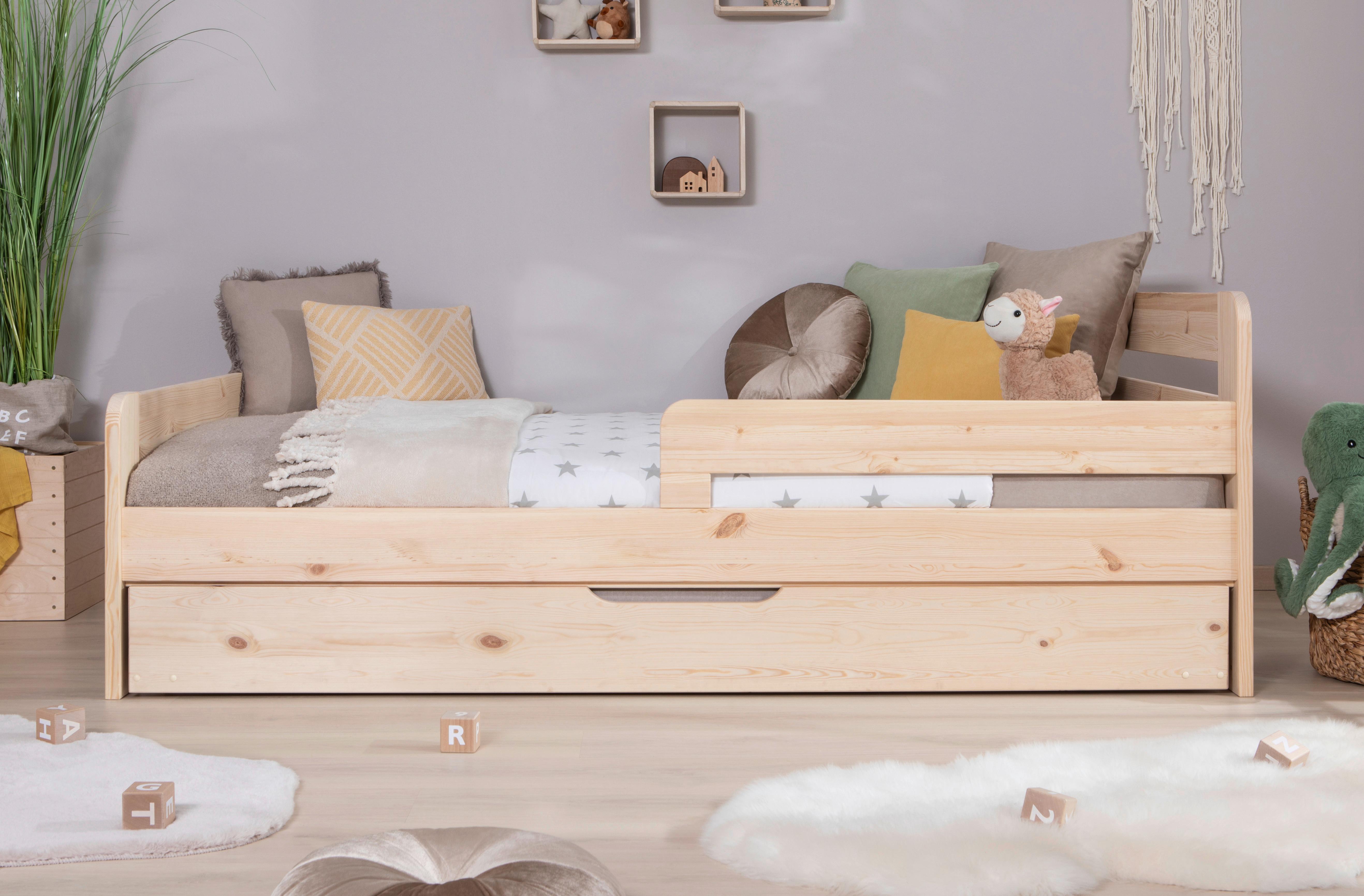 Bett Bennet Naturfarben Inkl. Bettkasten, 120x200 Cm - Naturfarben, MODERN, Holz (120/200cm) - MID.YOU