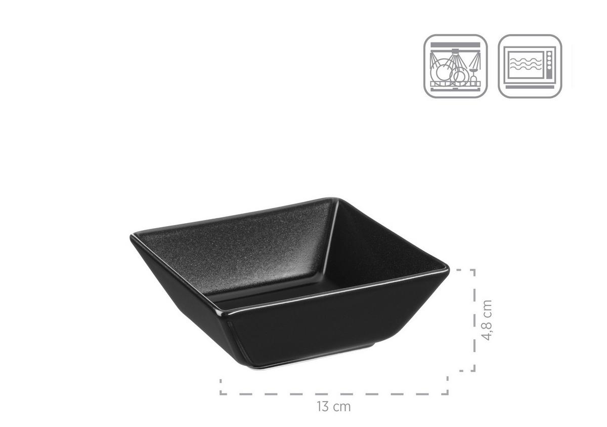 Schalen-set Aus Porzellan Schwarz Manhatten City 4--Teilig. - Schwarz, Basics, Keramik - Mäser