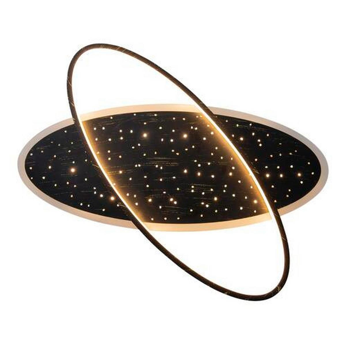 LED-Deckenleuchte Stelaris L: 60 cm - Goldfarben/Schwarz, Design, Kunststoff/Metall (60/6,5/47cm) - Näve