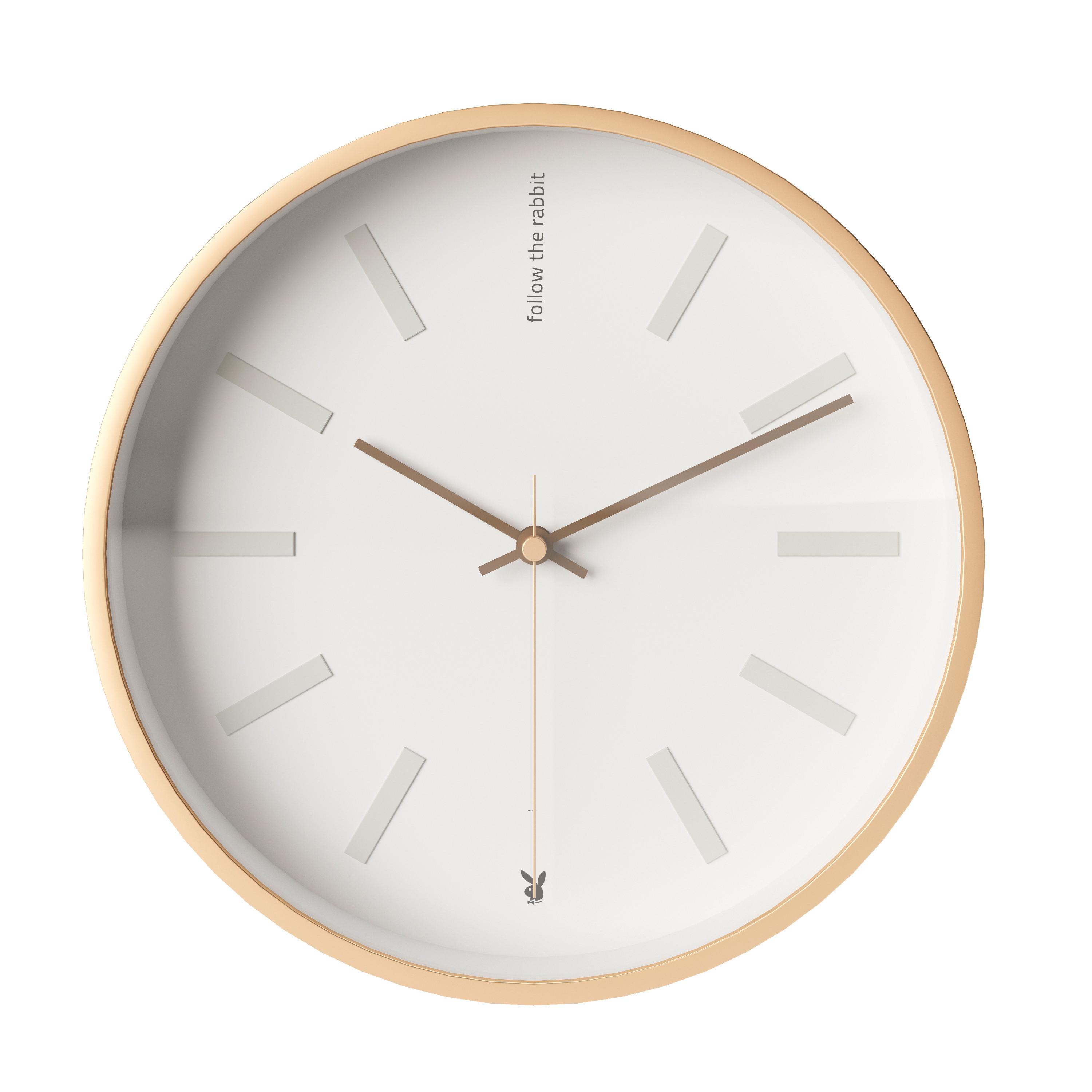 Wanduhr Heather Goldfarben B: 28 Cm - Goldfarben, Basics, Kunststoff/Metall (28/28/4cm) - Playboy