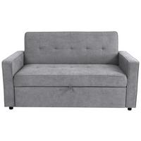 Třímístná pohovka HAZE, šedá - šedá, Trend, textil (162/90/89cm)