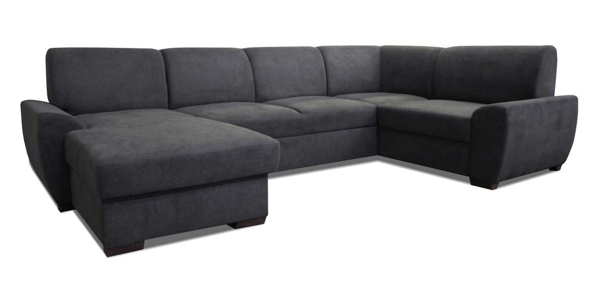 Wohnlandschaft Mara Dunkelgrau 160x310x190 Cm - Dunkelgrau/Dunkelbraun, Design, Textil (160/310/190cm) - Livetastic