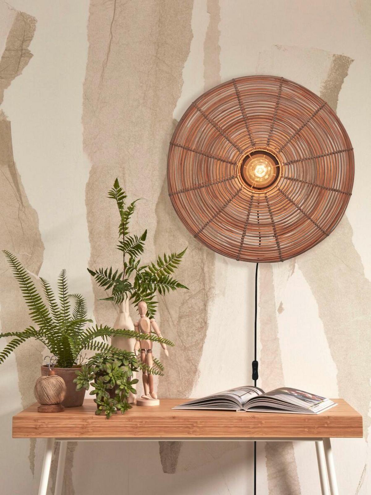 Wandleuchte Tanami/W/5514/N - Naturfarben, Trend, Naturmaterialien (14/55/55cm) - Good & Mojo