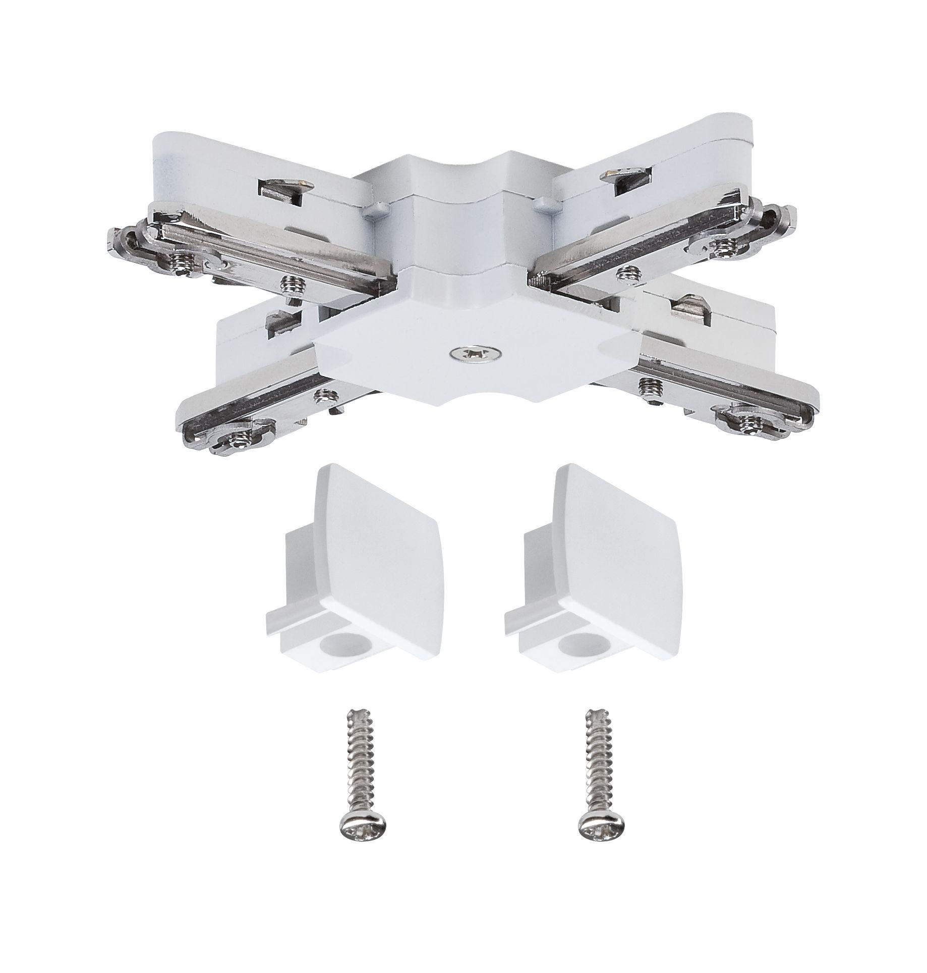 Schienensystem Urail X-Verbinder 97687 Weiß - Weiß, Design, Kunststoff/Metall (10,4/1,8/10,4cm) - Paulmann