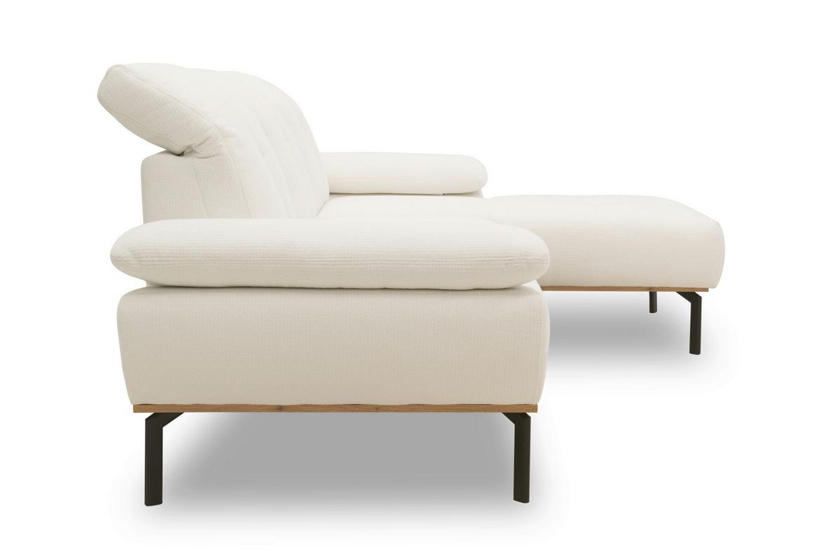 Ecksofa Weiß S: 242x170 cm - Wildeiche/Schwarz, Design, Holz/Textil (242/170cm) - MID.YOU