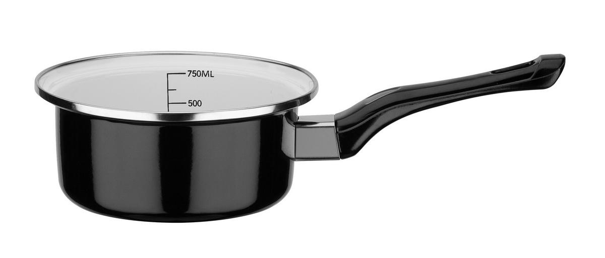 Gsw Kochtopfset Black & White Schwarz, 4-Teilig - Schwarz, Basics, Metall - GSW