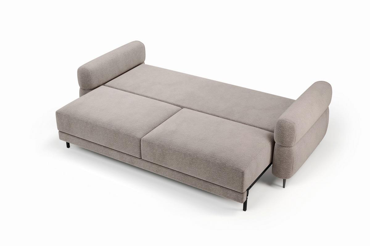 Schlafsofa Nordic Greige B: 232cm - Greige/Schwarz, Basics, Textil (232/94/102cm) - Livetastic