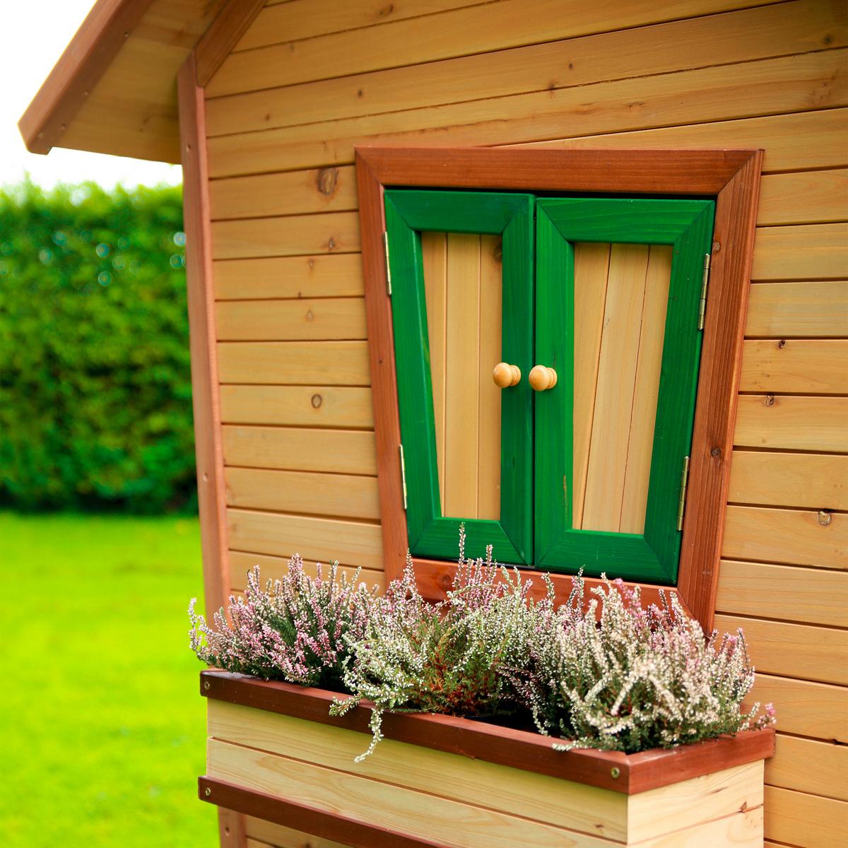 Spielhaus Natur, Rot L: 177 B: 264 H: 203 - Rot/Braun, LIFESTYLE, Holz/Kunststoff (177/264/203cm)