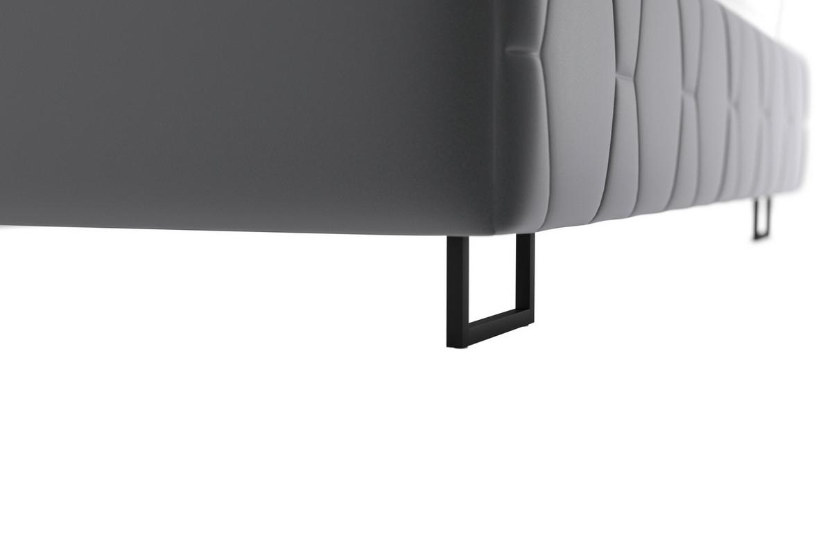 Čalouněná postel ATESSA 160x200 cm, šedá - šedá, Moderní, dřevo/textil (160/200cm)