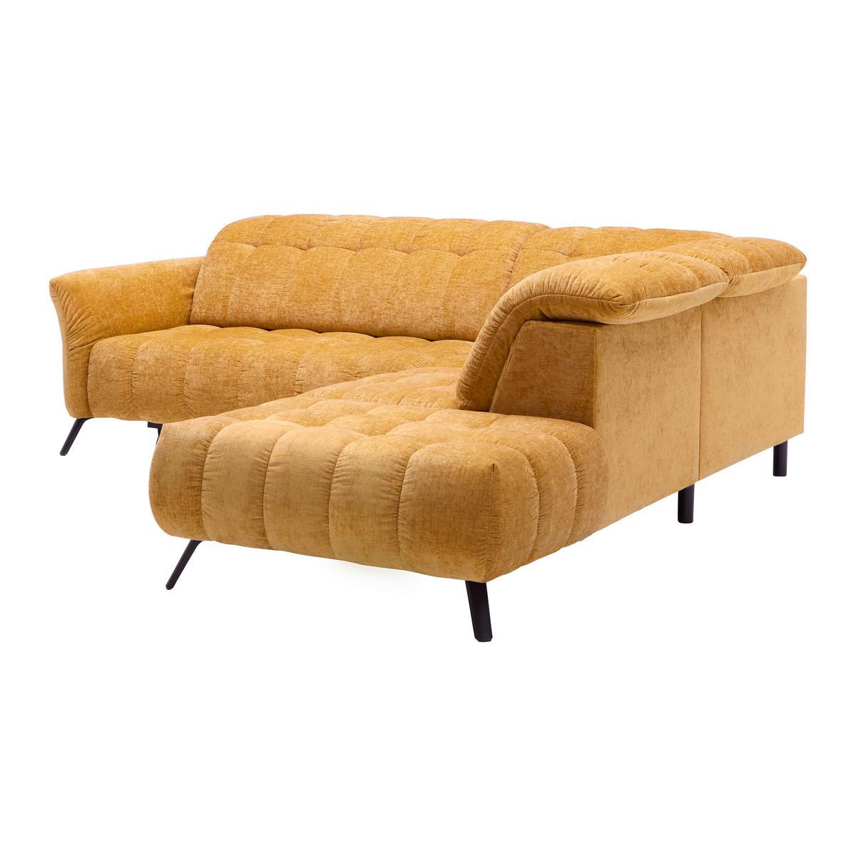 Rohová sedačka NEW YORK, pravá, bronzová tkanina NILE - černá/bronzová, Moderní, kov/kompozitní dřevo (261/87-104/288cm) - Premium Living