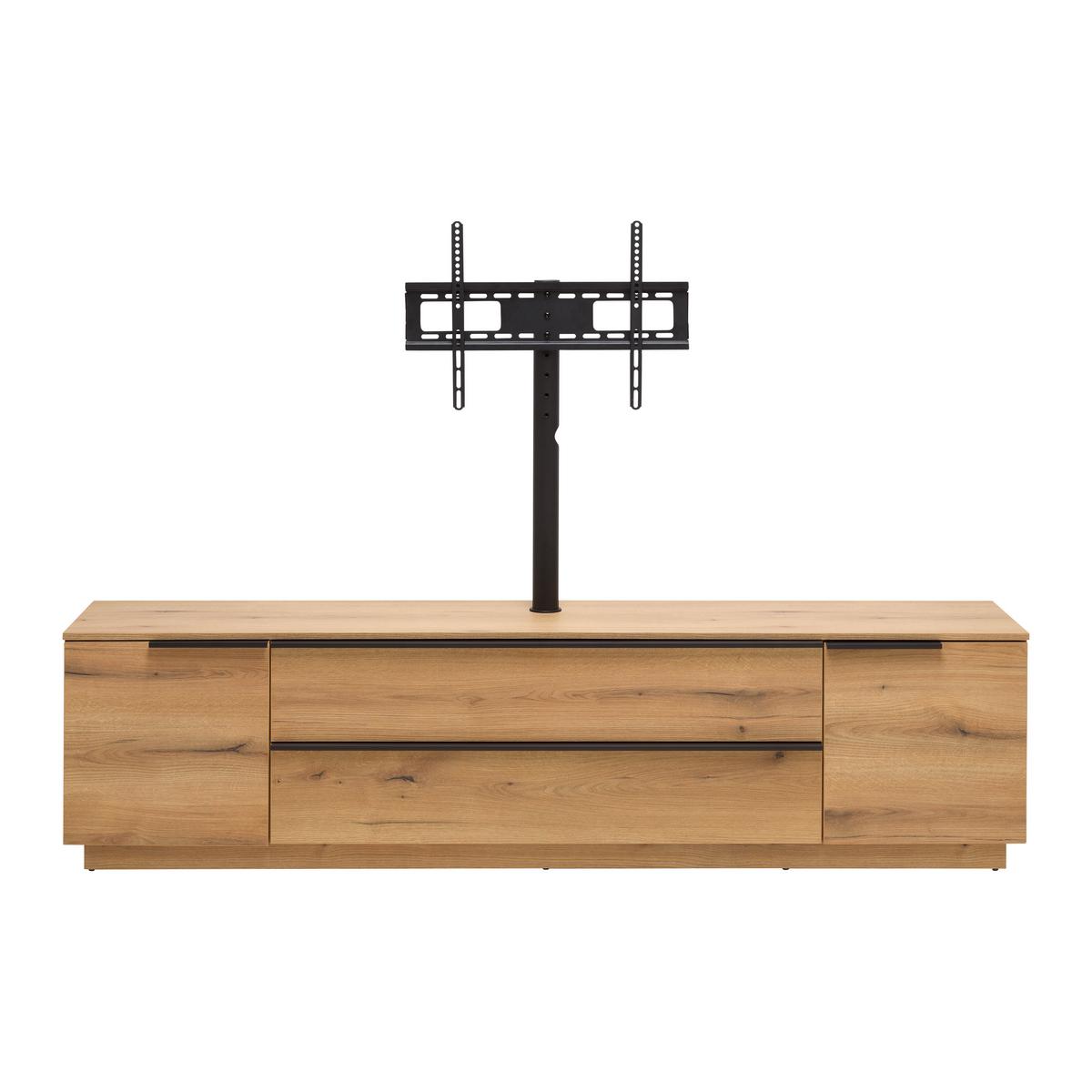 TV-Element Neo vč.LED dekor dub - barvy dubu/černá, Moderní, kov/kompozitní dřevo (210/53/40cm) - Mömax