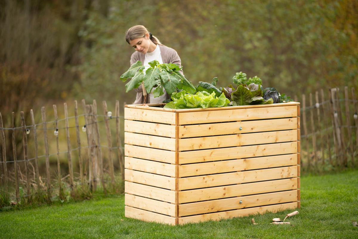 Hochbeet Echtholz Fichte 70x90x130 Cm  Fichtefarben - Fichtefarben, Basics, Holz (70/90/130cm)