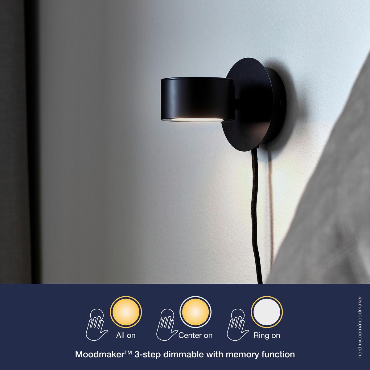 Wandleuchte Clyde Schwarz D: 10 cm - Schwarz, Design, Metall (10/10cm) - Nordlux