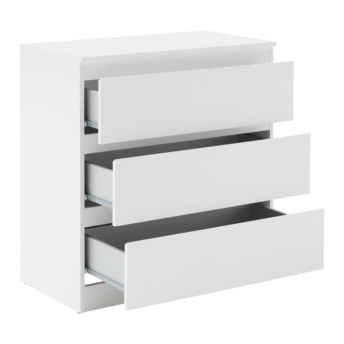 KOMODA MARA - čierna/biela, Konventionell, kompozitné drevo/plast (77/80/42cm) - Mömax