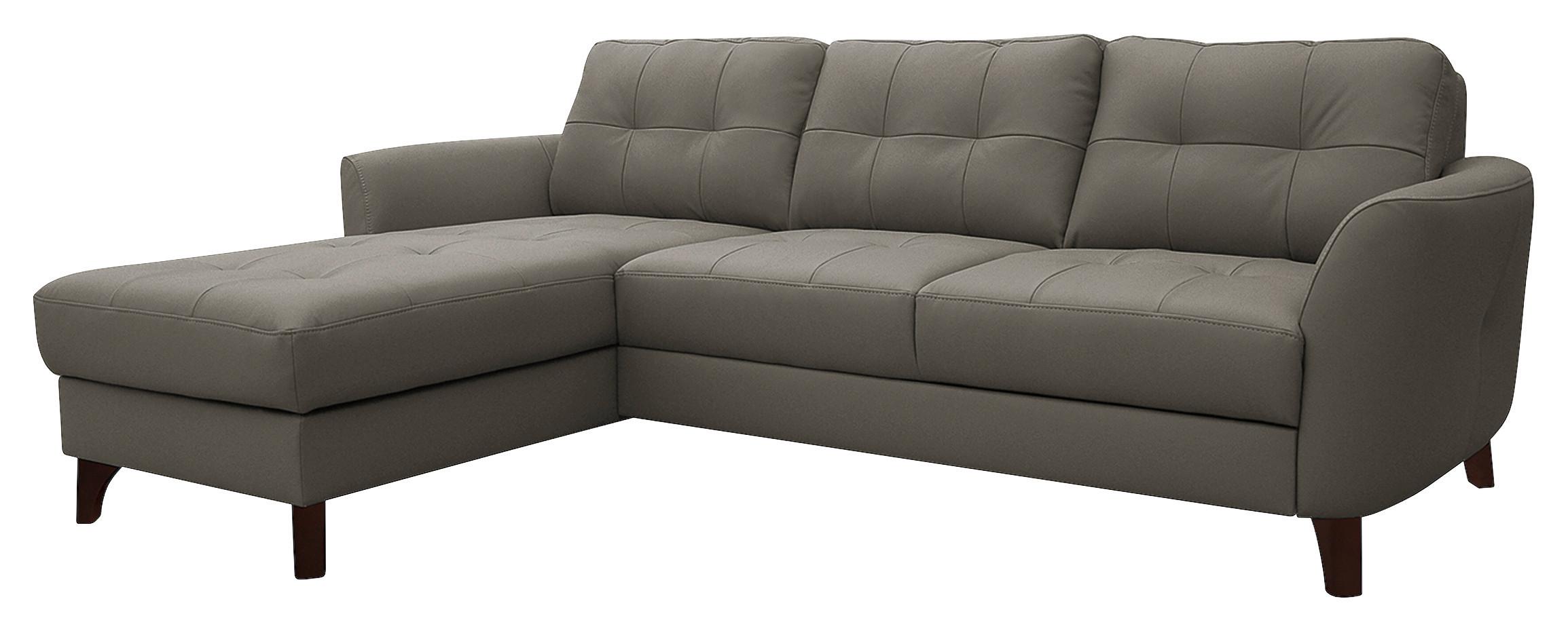 Ecksofa Nordic Schlammfarben S: 168x238 cm - Schlammfarben/Buchefarben, Design, Leder/Textil (168/238cm) - Livetastic
