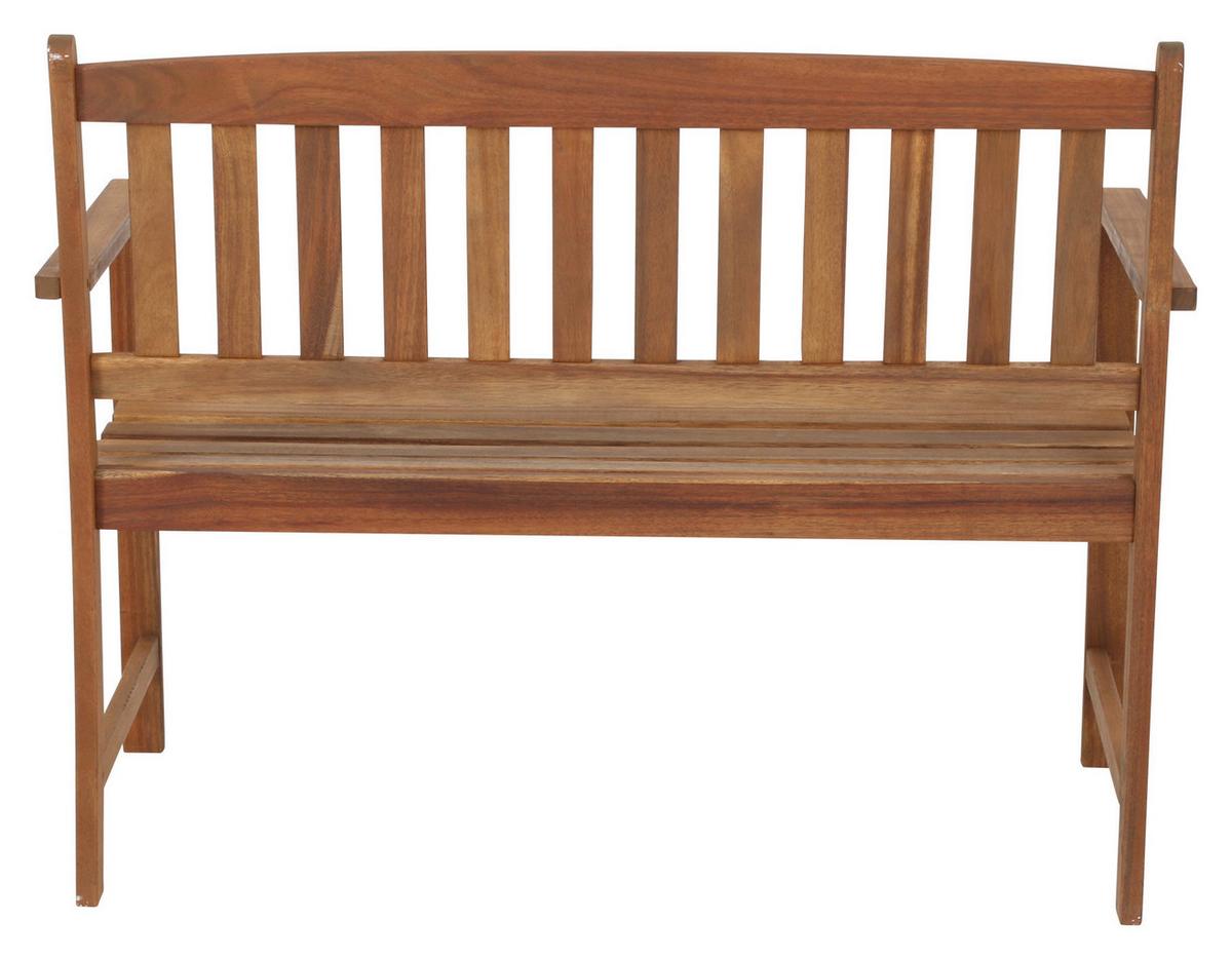 Gartenbank Echtholz 2-Sitzer Borkum mit Rückenlehne - Braun, KONVENTIONELL, Holz (109/86/58cm) - Gardenson