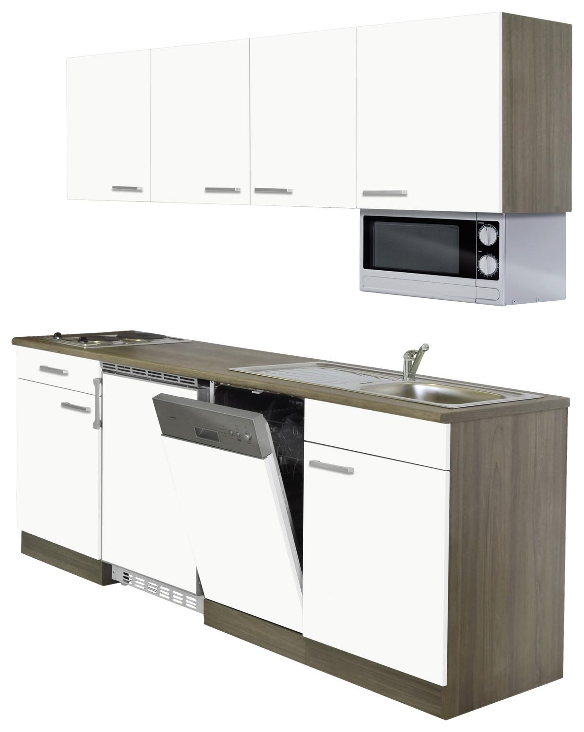 Küchenblock Economy 195 Cm Weiß - Eichefarben/Weiß, Basics, Holzwerkstoff (195cm) - Respekta